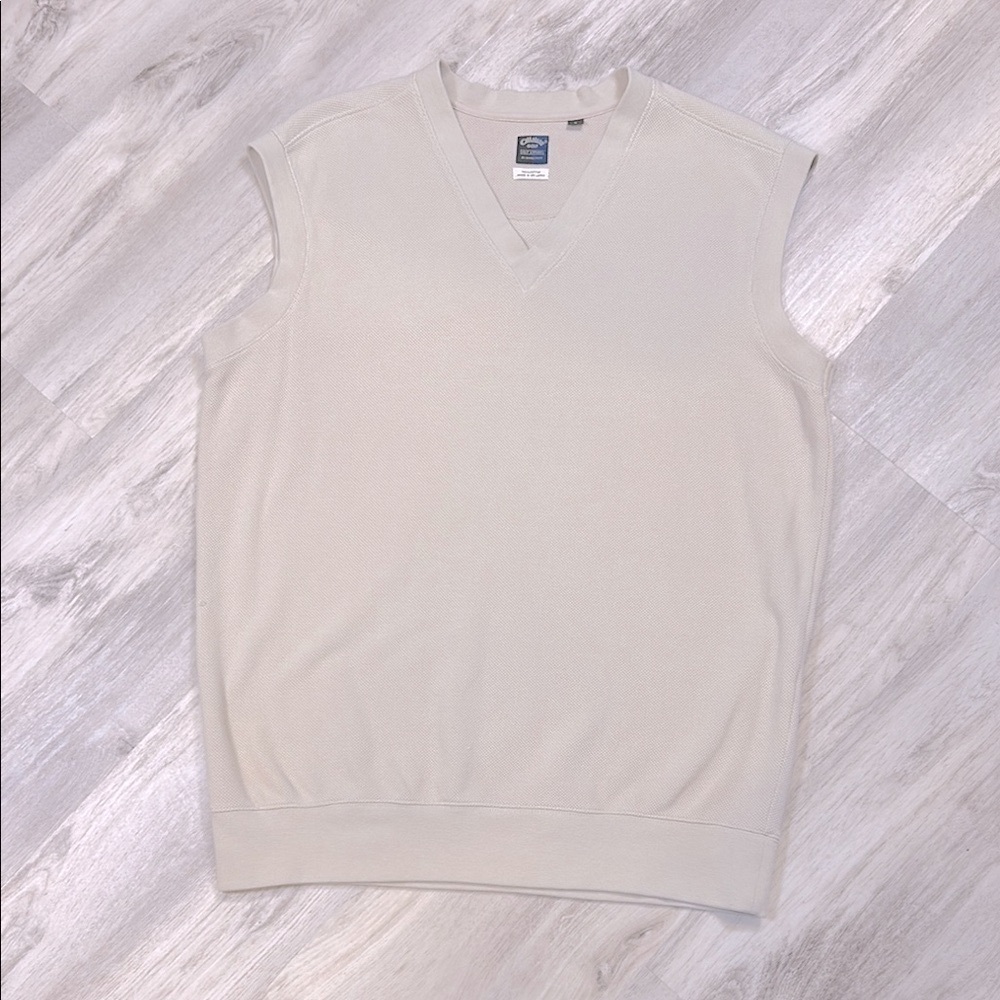Nordstrom Callaway Golf 100% Cotton Knit V-Neck Sleeveless Pullover Sweater Vest